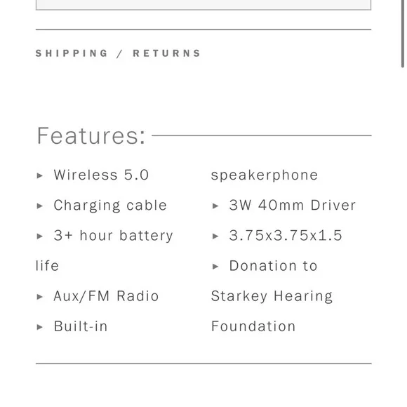 Portable Bluetooth Speaker from LSTN Sound Co., Wanderlust in White, new - Picture 6 of 10